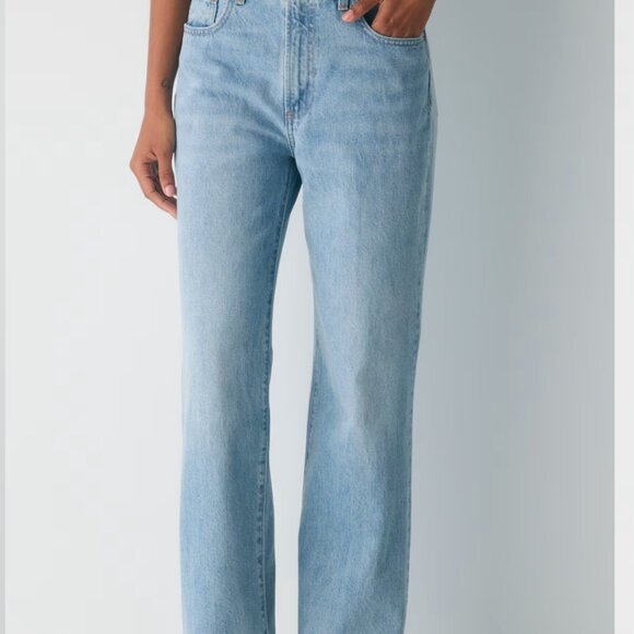 Aritzia Denim Forum The Farah High Rise Wide Leg Zip Fly Jeans - 7 yes Bleu Tabo - Picture 6 of 6